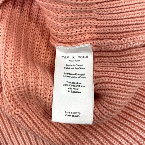 Rag & Bone Peachy Pink Dawn Off Shoulder Knit Cotton Sweater XXS Preppy Beach - Picture 13 of 14